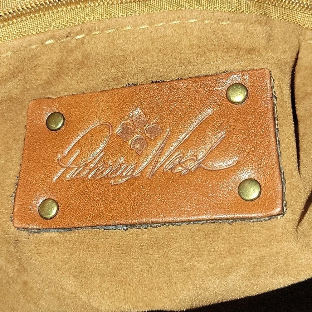 Patricia Nash Poppy Heritage Brown Leather Tote Shoulder Bag Handbag Purse